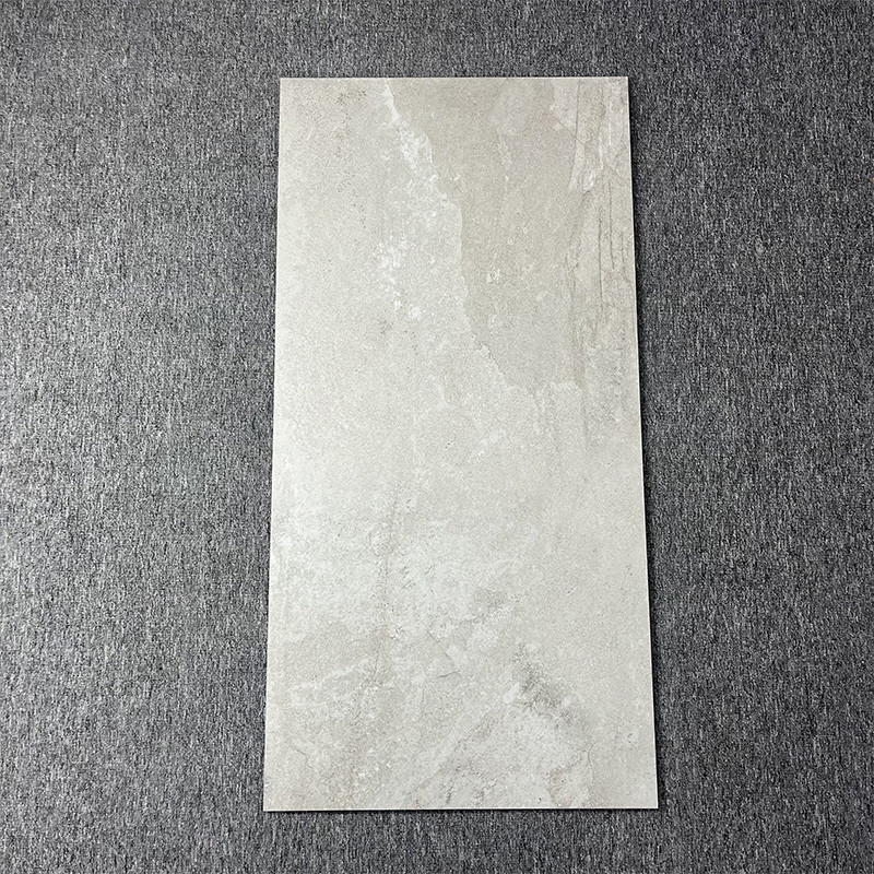 1200x600 بلاط حائط محكم غرفة المعيشة ارتداء مقاومة شبه مات رمادي وابي سابي ريفي