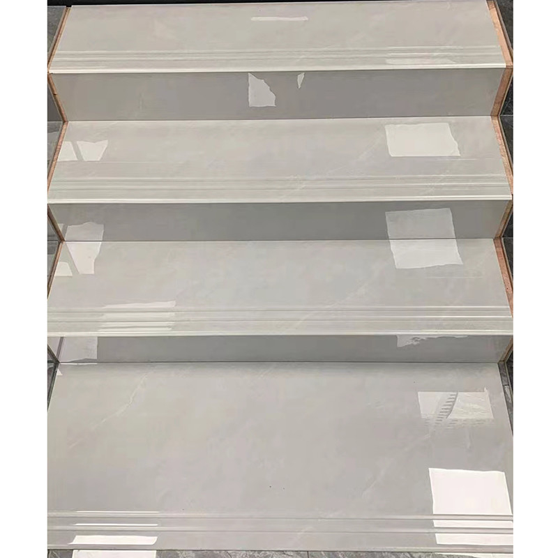 1200 * 470mm نظرة الرخام بلاط البورسلين كامل الجسم المصقول المزجج درج خطوة البلاط