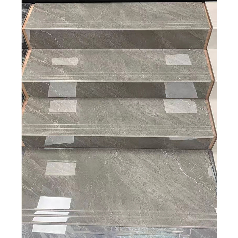 1200 * 470mm نظرة الرخام بلاط البورسلين كامل الجسم المصقول المزجج درج خطوة البلاط