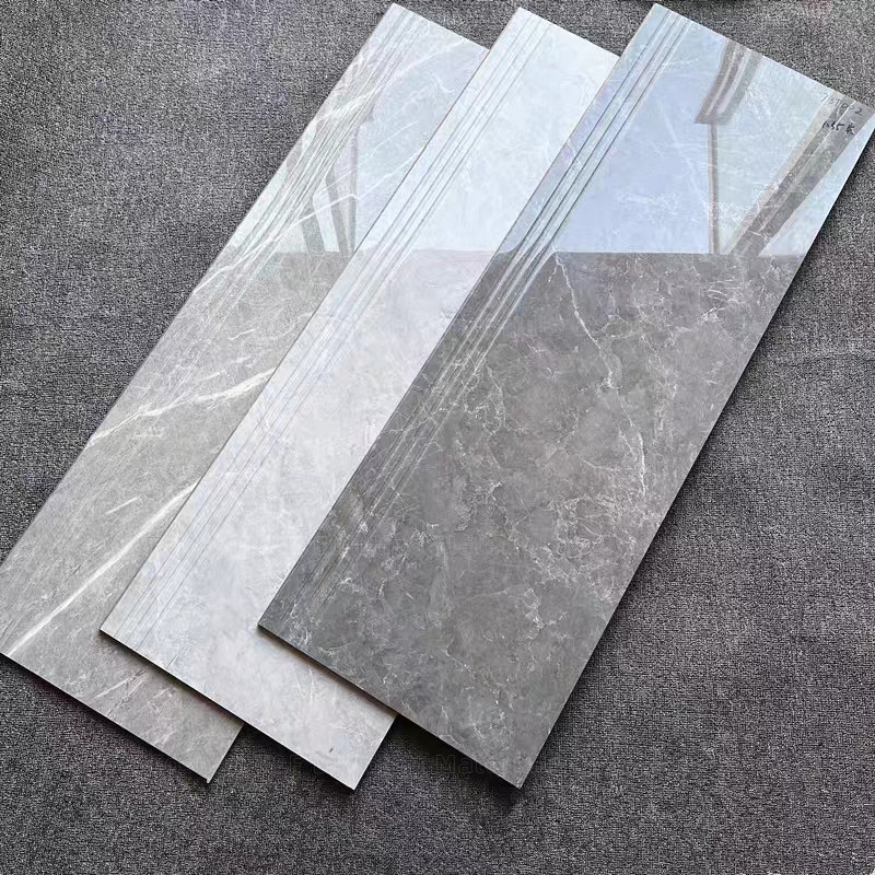 1200 * 470mm نظرة الرخام بلاط البورسلين كامل الجسم المصقول المزجج درج خطوة البلاط