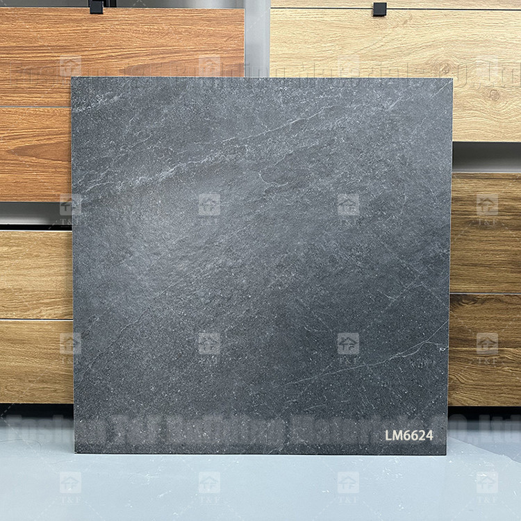 60x60mm البلاط الرخام الرمادي السيراميكي للطابق والجدار غرفة نوم البورسلين الريفية البلاط