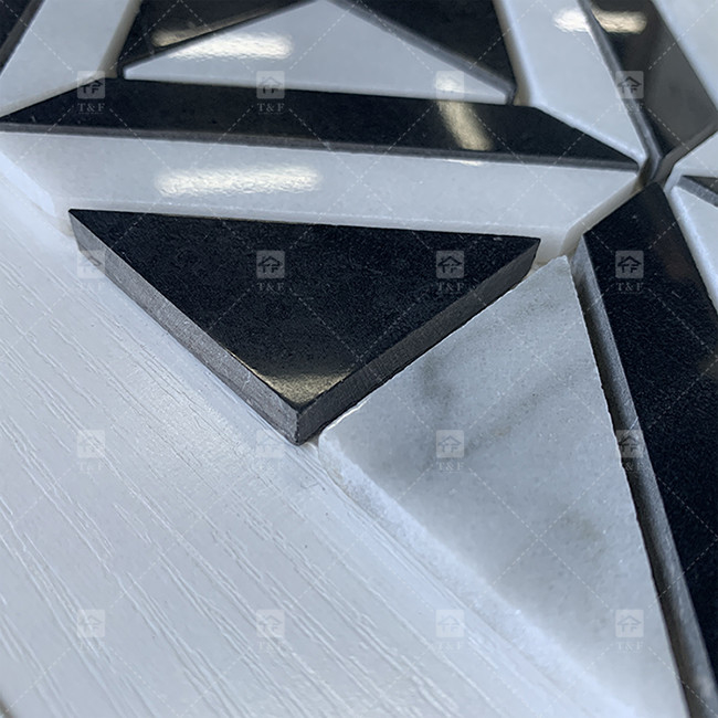 أسود وأبيض الرخام الحجر الفسيفساء البلاط للجدار المطبخ مقاوم للاستئصال
