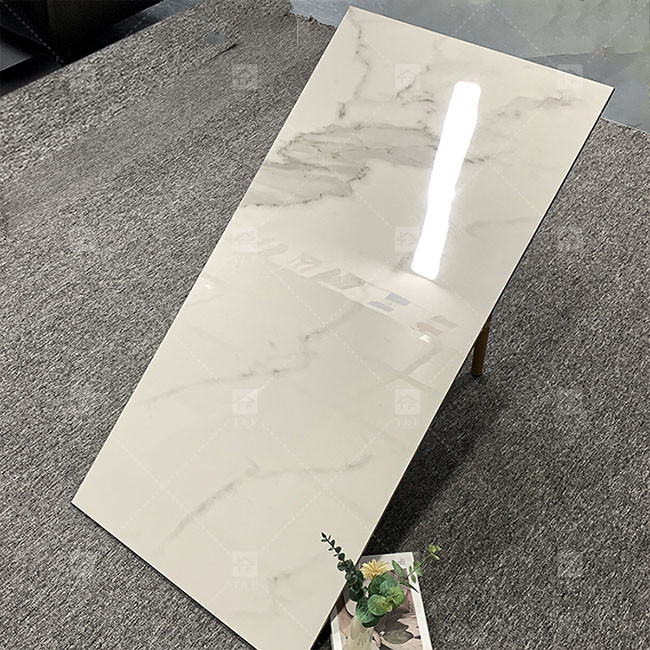 600x1200mm Carrara البيضاء الملمعة الملمعة عالية البلاط الزجاجي لأرضية البلاط البورسليني الرخام