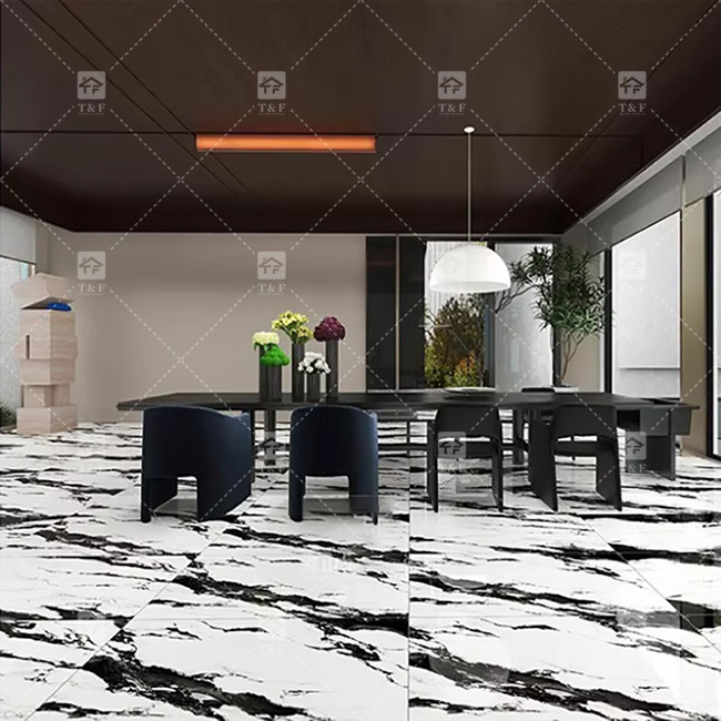 باندا الرخام الأبيض نظرة البورسلين بلاط 600x1200mm شرائح لغرفة المعيشة ديكور الجدار الحجر الفاخر للمراكز التجارية