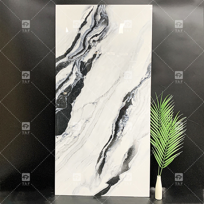 باندا الرخام الأبيض نظرة البورسلين بلاط 600x1200mm شرائح لغرفة المعيشة ديكور الجدار الحجر الفاخر للمراكز التجارية