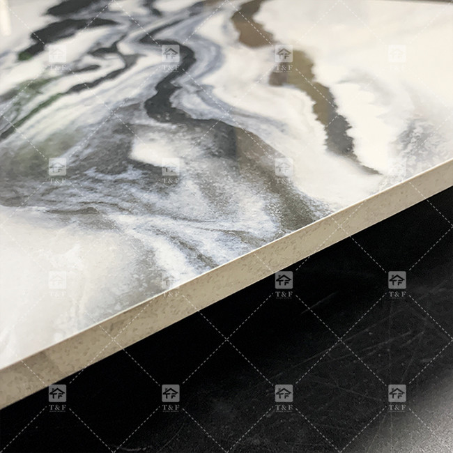 باندا الرخام الأبيض نظرة البورسلين بلاط 600x1200mm شرائح لغرفة المعيشة ديكور الجدار الحجر الفاخر للمراكز التجارية