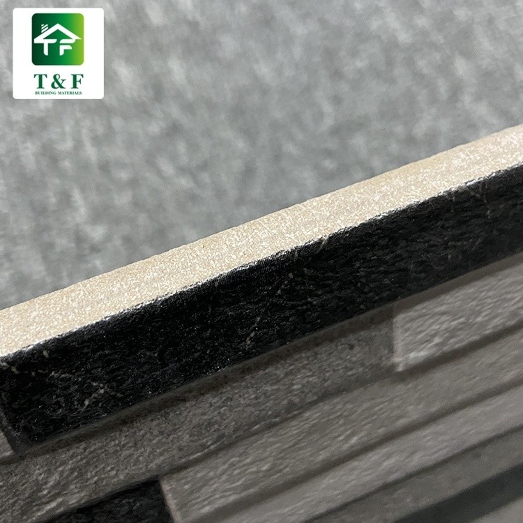 بلاط سيراميك مزجج خارجي 20 × 40 أسود مزيج اللون الأبيض